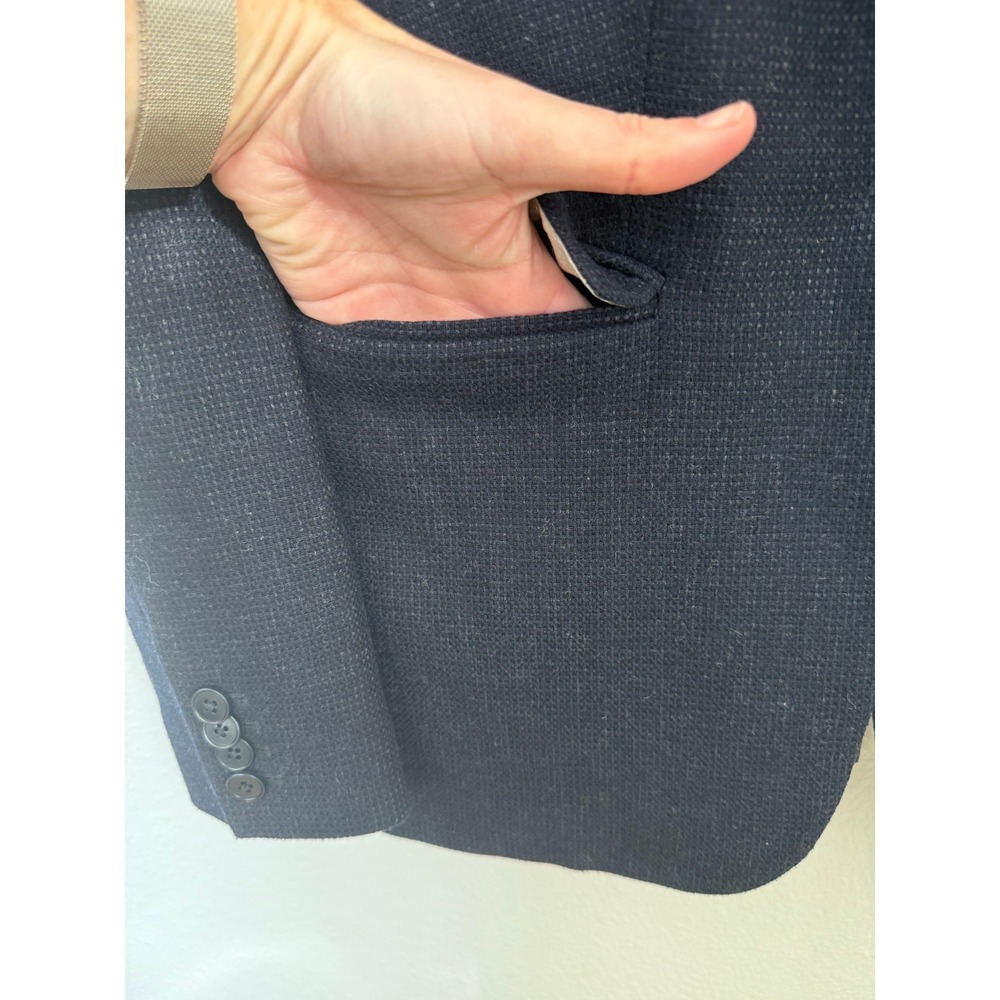 Jigsaw Womens Jacket 6 Navy Wool Tailored Blazer Single‎ Button Work Business - Picture 5 of 10